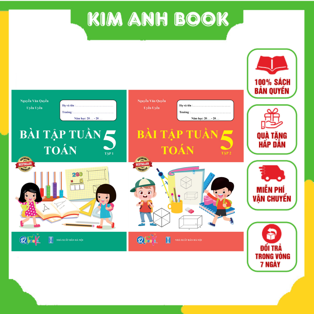 Combo Sách - Bài Tập Tuần Toán 5 Tập 1 + 2