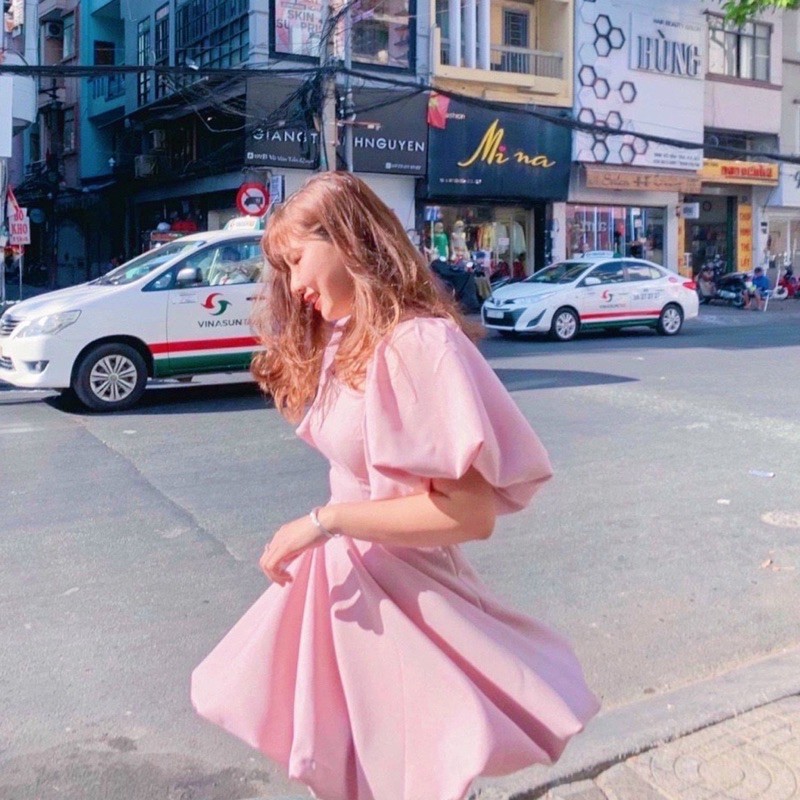 Đầm hồng tùng bầu tròn