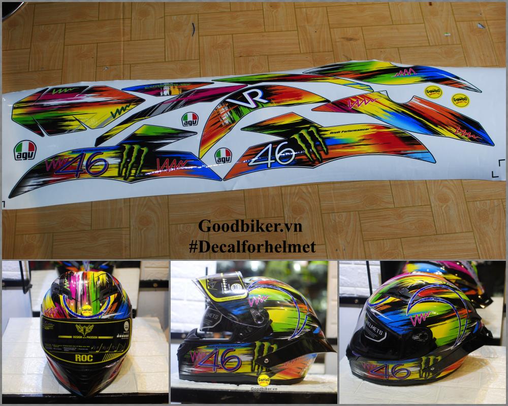 Tem AGV pista2019 dán mũ fullface