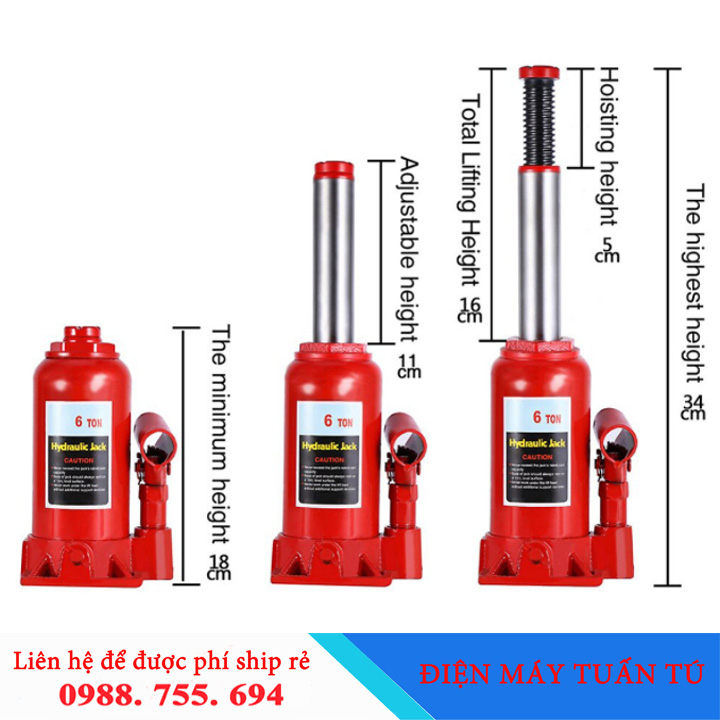 CON ĐỘI THỦY LỰC 6 TẤN - KÍCH THỦY LỰC 6 TẤN