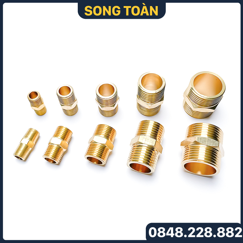 Kép Ren Đồng, Hai Đầu Ren Ngoài - Bằng Đồng Thau Bước Ren Bsp Hệ G - Man Cút Nối Ren