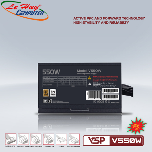 Nguồn máy tính VSP Elite V550W 550W