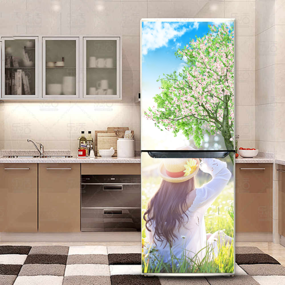 [HCM]DECAL DÁN TRANG TRÍ TỦ LẠNH HÌNH CÔ GÁI