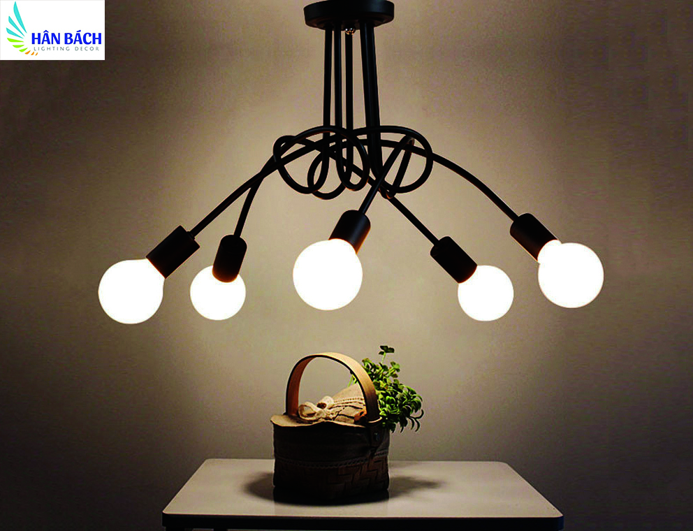 [HCM]Bộ đèn thả trần trang trí nhà quán cà phê (Tặng kèm 5 bóng tròn Led Bulb 5W ánh sáng vàng)