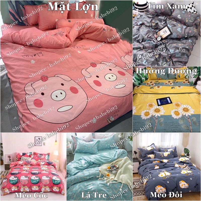 Bộ 5 món vỏ chăn ga gối cotton poly cao cấp