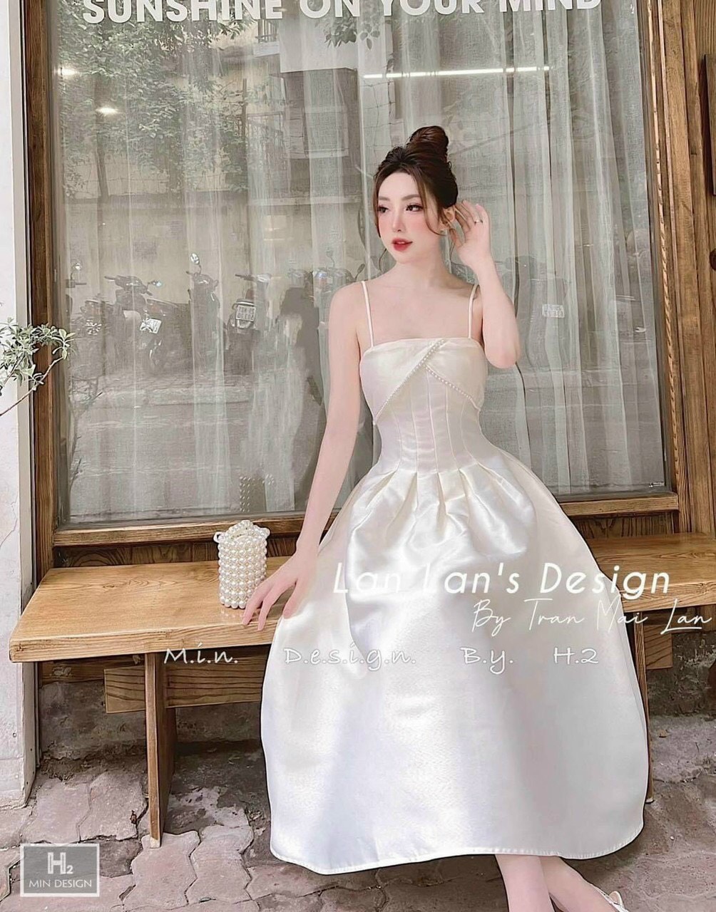 Đầm 2S Sang Chảnh Phối ngọc Có Mút Ngực-LC
