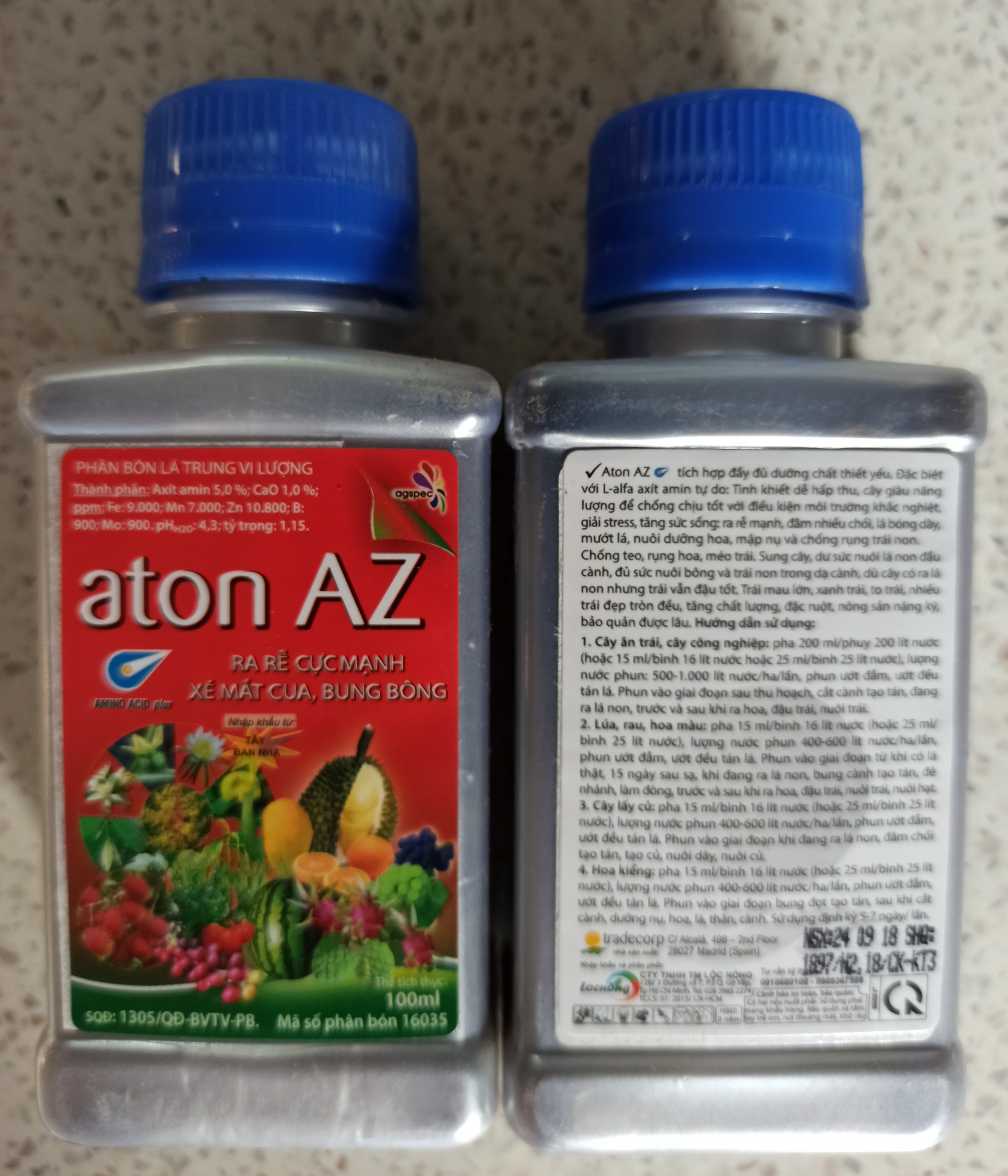 Phân bón lá trung vi lượng aton AZ - Chai 100ml