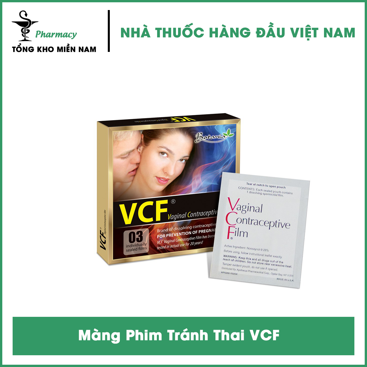 Màng Phim Tránh Thai VCF 3 Vỉ - Nhập Khẩu Từ Mỹ (USA)
