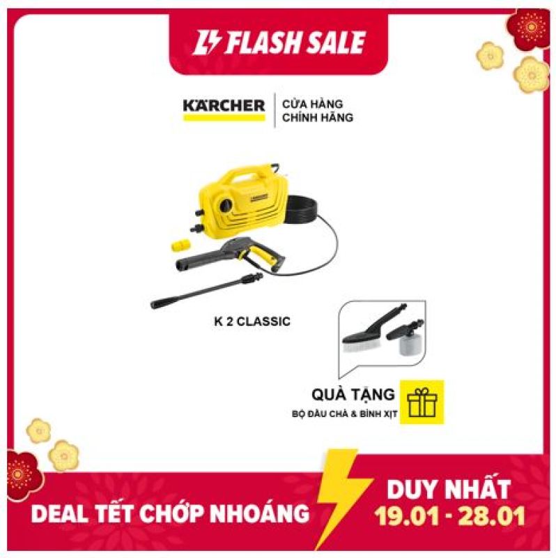 Máy phun rửa áp lực cao Karcher K2 classic tặng bộ đầu chà bình xịt