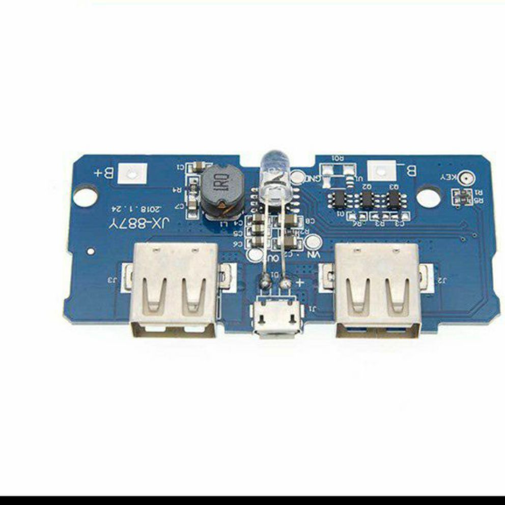 Mạch Sạc Dự Phòng 2 Ngõ ra USB(1A và 2A) đèn báo pin