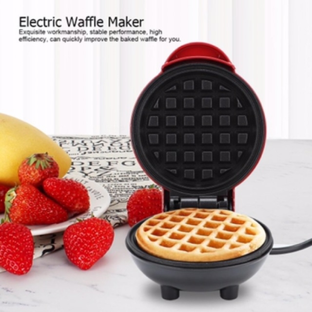 [TẶNG CỌ DẦU SILICONE] Máy làm bánh kẹp Waffle Dash Mini