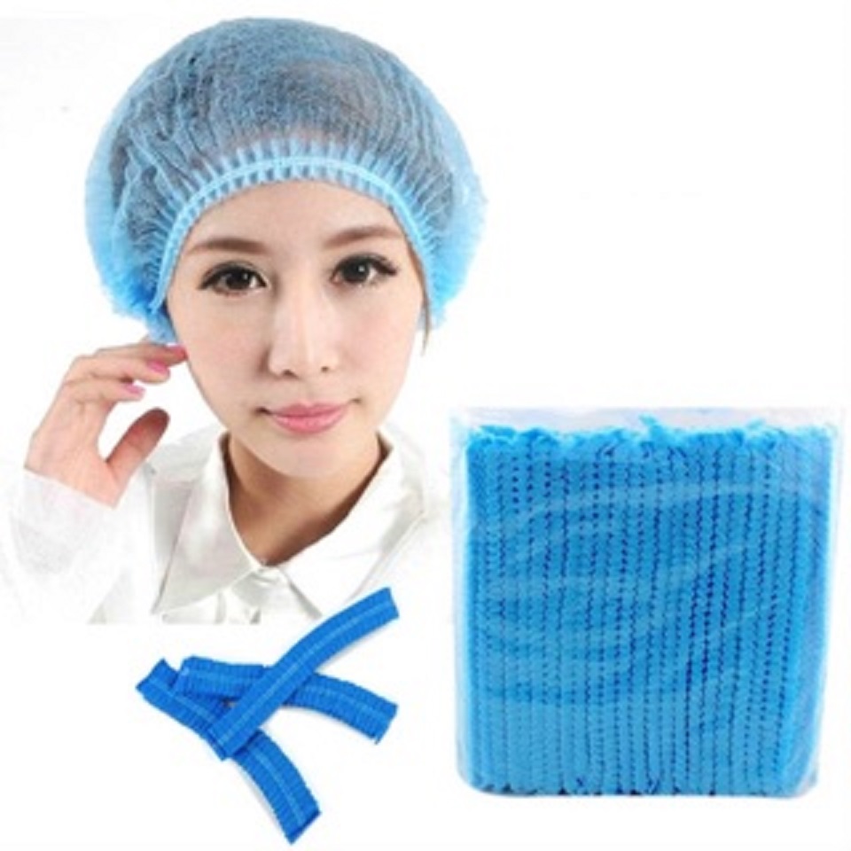 Nón giấy con sâu nón trùm tóc con sâu mũ giấy y tế trùm đầu chùm đầu bao tóc bịch 100 cái