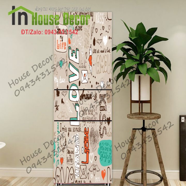 Decal Dán Tủ Lạnh - Chống Thấm Nước - Chất Liệu Decal Bóc Dán - Phù Hợp Mọi Loại Tủ - TL 86 - Decal dán tủ lạnh kệ tường tủ quần áo, decal dán, giấy dán, trang trí nội thất, giấy dán nội thất, trang trí nhà cửa