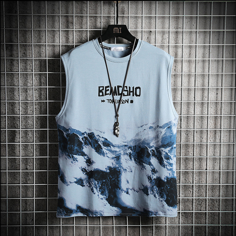 [ Hoàn Tiền Max ] Áo Tank Top Nam Không Tay Cổ Tròn Chất Liệu Thun Họa Tiết Chữ BEMCSHO Phối Màu Gradient Độc Đáo Trẻ Trung Cá Tính Sành Điệu Blue Monday MEN TOP 102