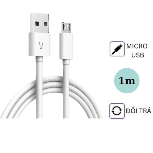 Dây sạc ANDROID 1m đầu sạc usb micro, Cáp sạc Micro Usb cáp sạc truyền được dữ liệu qua máy tính dễ dàng