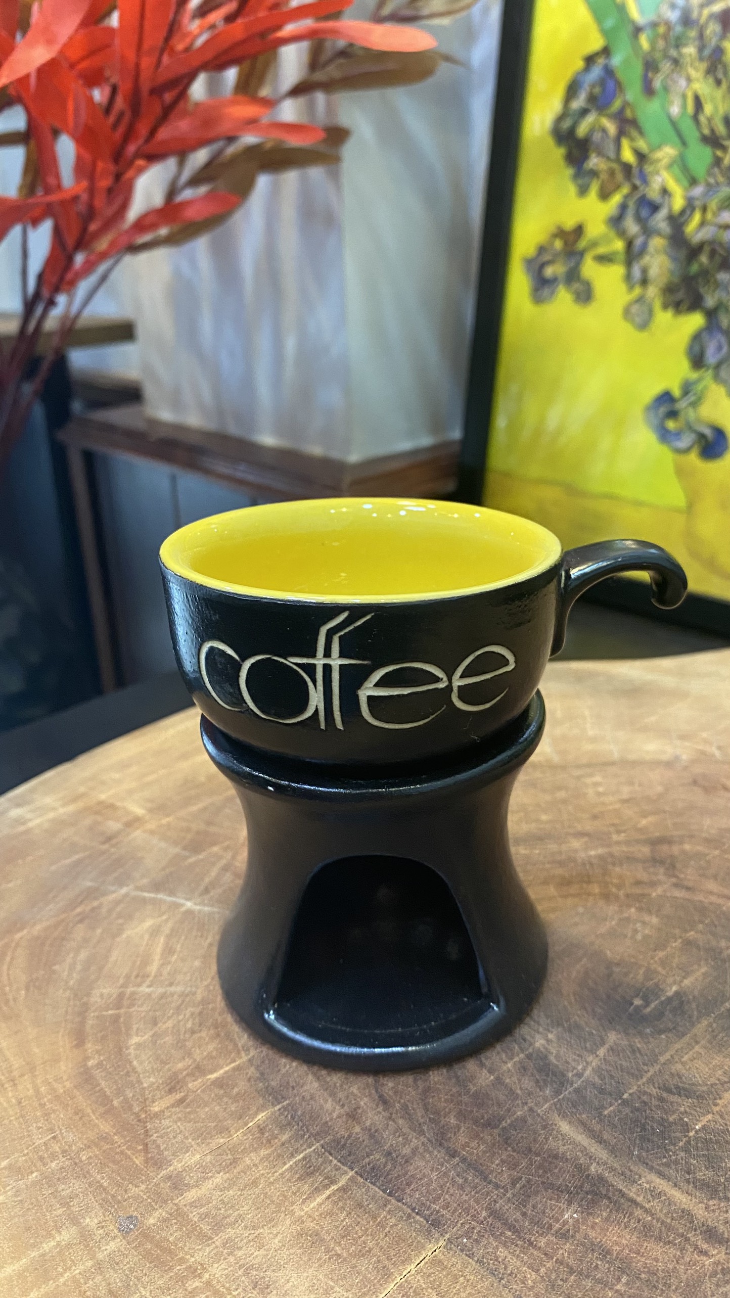 Bộ coffee thấp chân đốt nến - Gốm sứ Bát Tràng/ Ly coffee