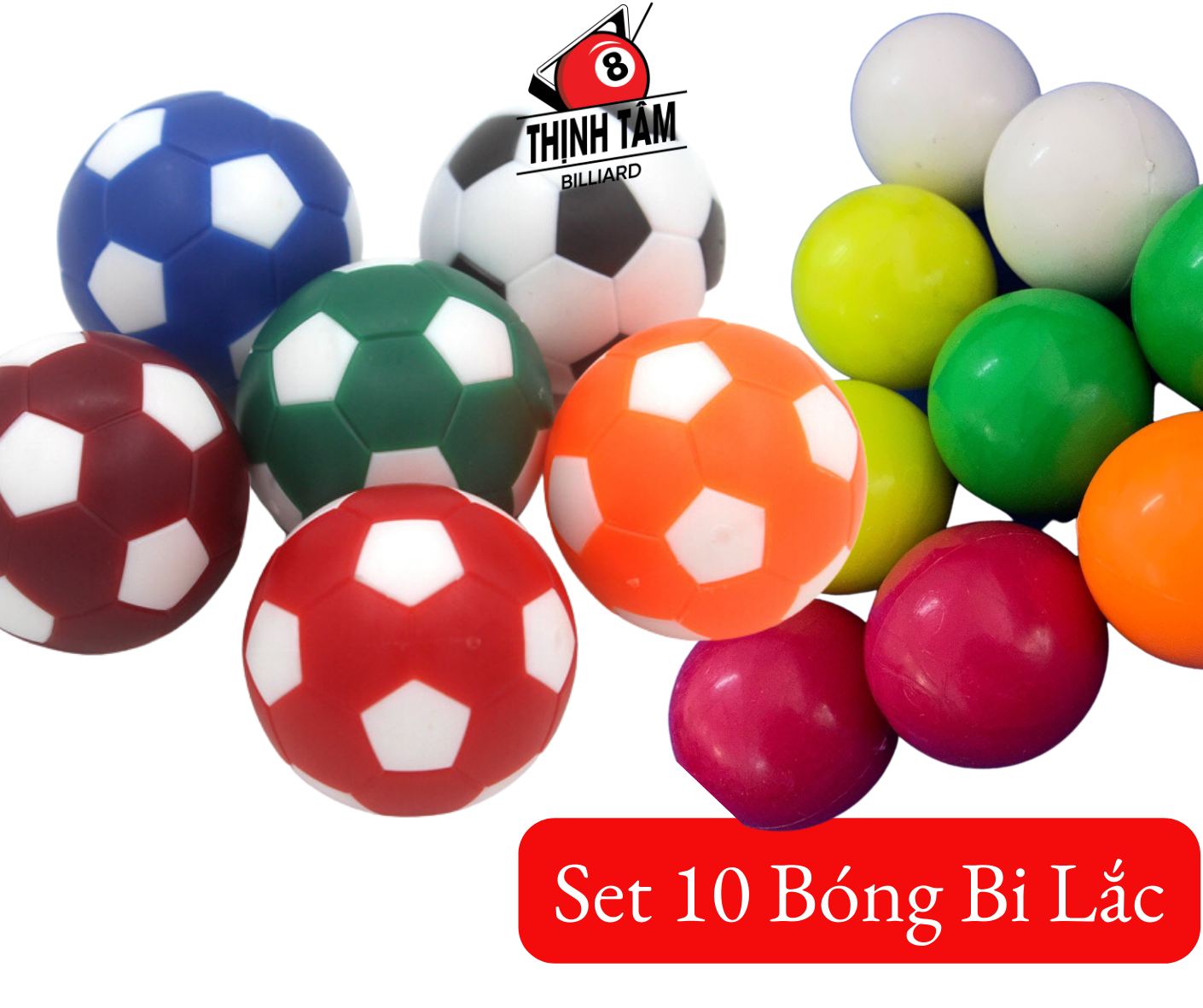 [THỊNH TÂM] Bộ 10 Banh Bóng Bi Lắc 36mm Chọn Màu [ Set 10 BÓNG ]