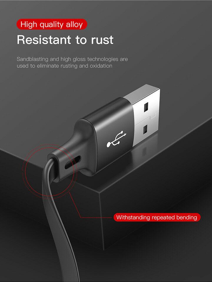 Cáp sạc đa năng siêu bền 3 đầu chuẩn Micro USB, Iphone Ipad, Type C thiết kế dây rút tiện dụng sạc 3 thiết bị một lúc đến từ thương hiệu Baseus