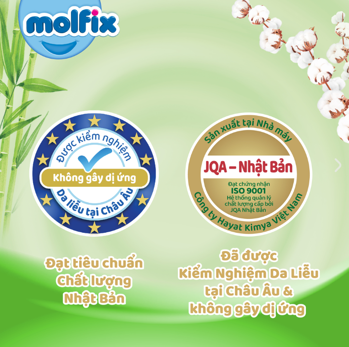 combo 3 gói Tã dán Molfix size S 30+4 miếng (tổng 102 miếng)