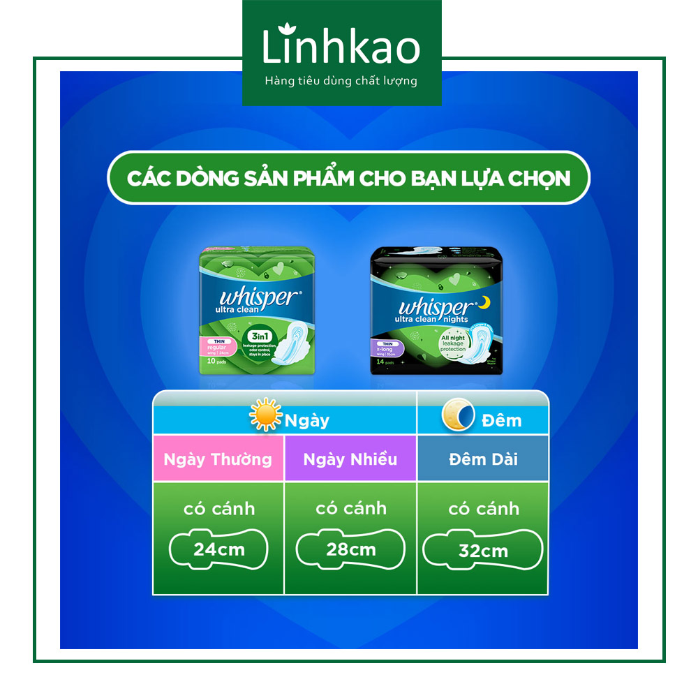 Băng vệ sinh whisper ultra clean 24cm 10miếng