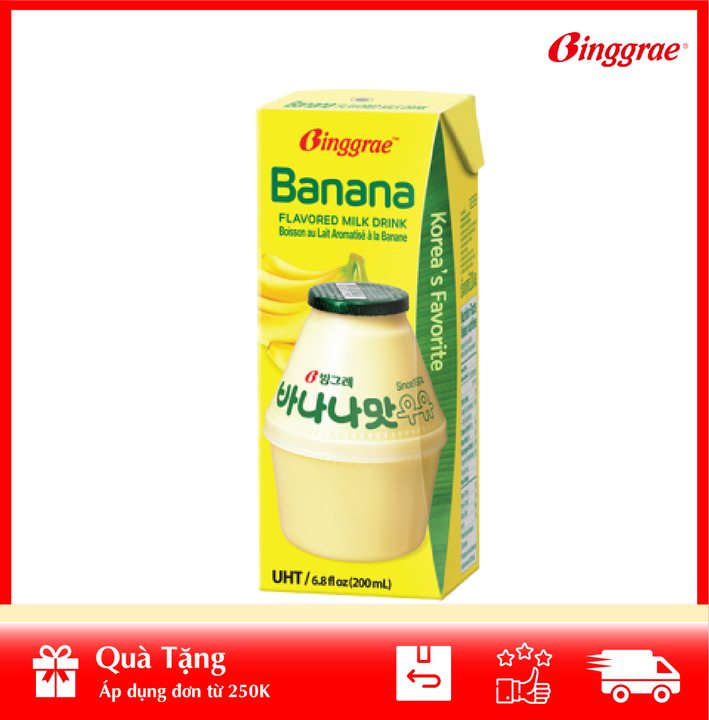 [HOÀN TIỀN MAX 10%][ HÀNG CÔNG TY NHẬP KHẨU ] Sữa Chuối Banana Milk Binggrae 1 hộp