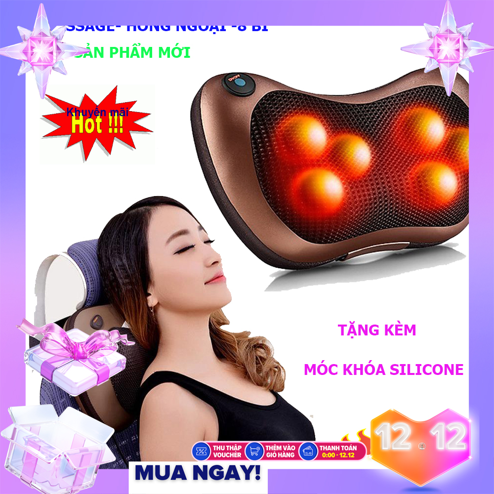 [CỰC SỐC  - GIÁ SỈ] Gối Massage Hồng Ngoại 8 Bi Kiểu Dáng Hàn Quốc Máy Massage Hồng Ngoại Thế Hệ Mới. Mát Xa Các Cơ Huyệt Xoa Bóp Chống Nhức Mỏi Nhanh Chóng Giảm Căng Thẳng  Stress - Bảo Hành Toàn Quốc Trong Thời Gian 12 Tháng