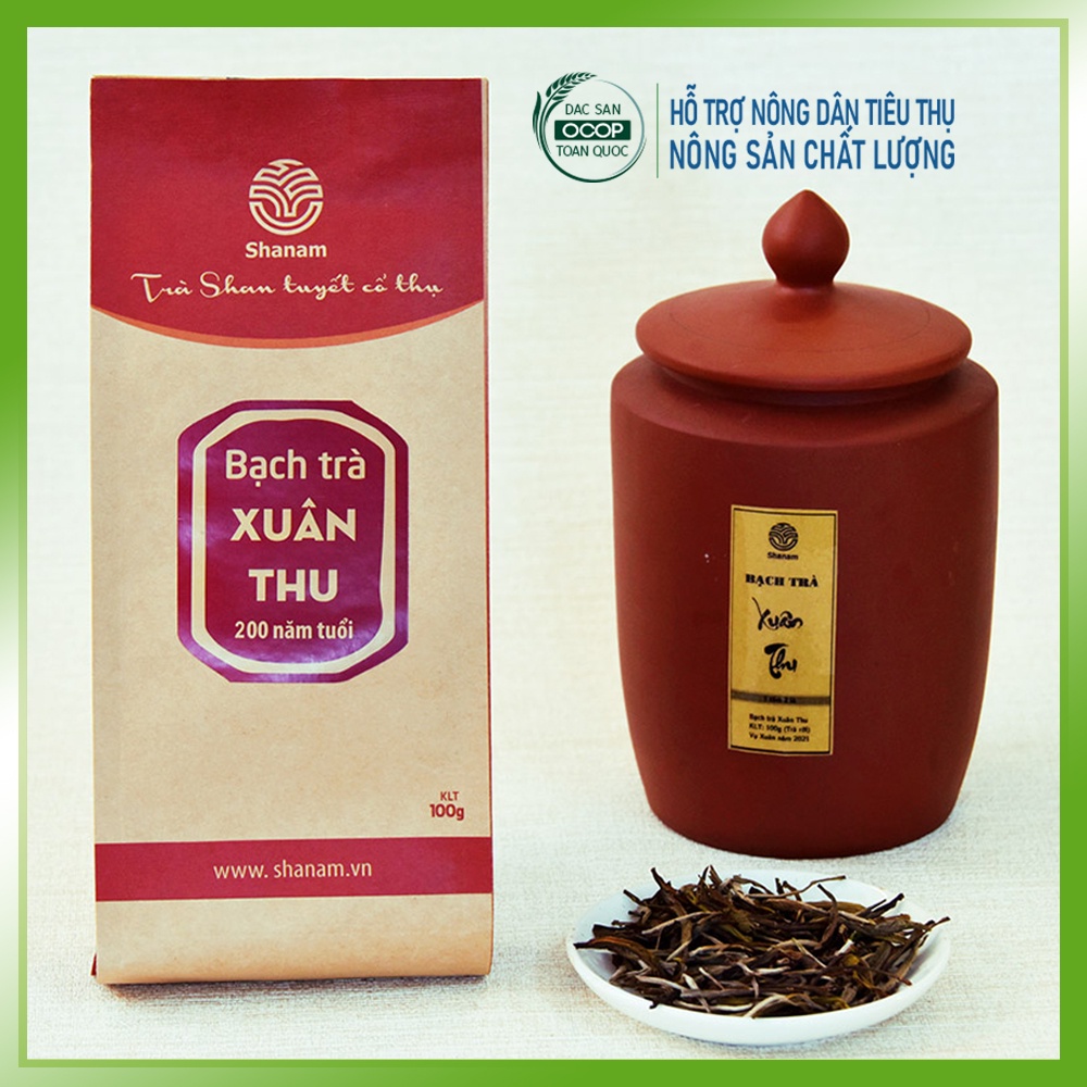 Bạch trà Xuân Thu Shanam (túi 80g)  Trà Shan Tuyết Cổ Thụ  Hương vị núi rừng Tây Bắc