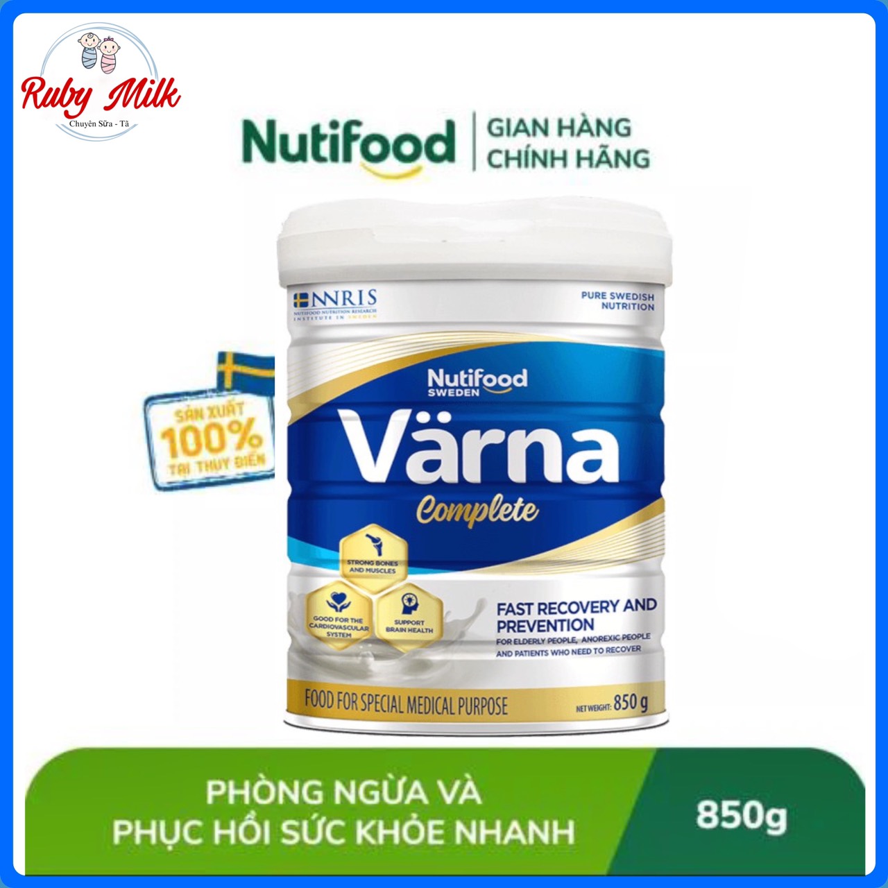 [Date 6.2025] Sữa Bột Nutifood Varna Complete Lon 850g