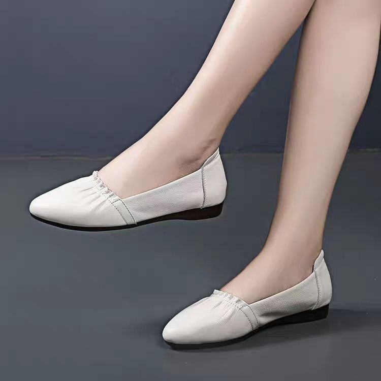 Giày nữ giày lười nữ da mềm đế cao su êm chân