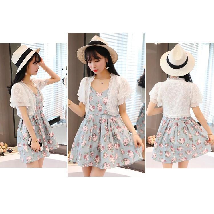 [HCM]Áo khoác ren lửng phối tay 2 lớp