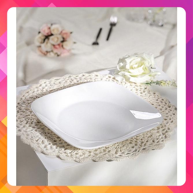 Dĩa thủy tinh mỹ vuông winter frost white corelle 2211-n-lp 23cm