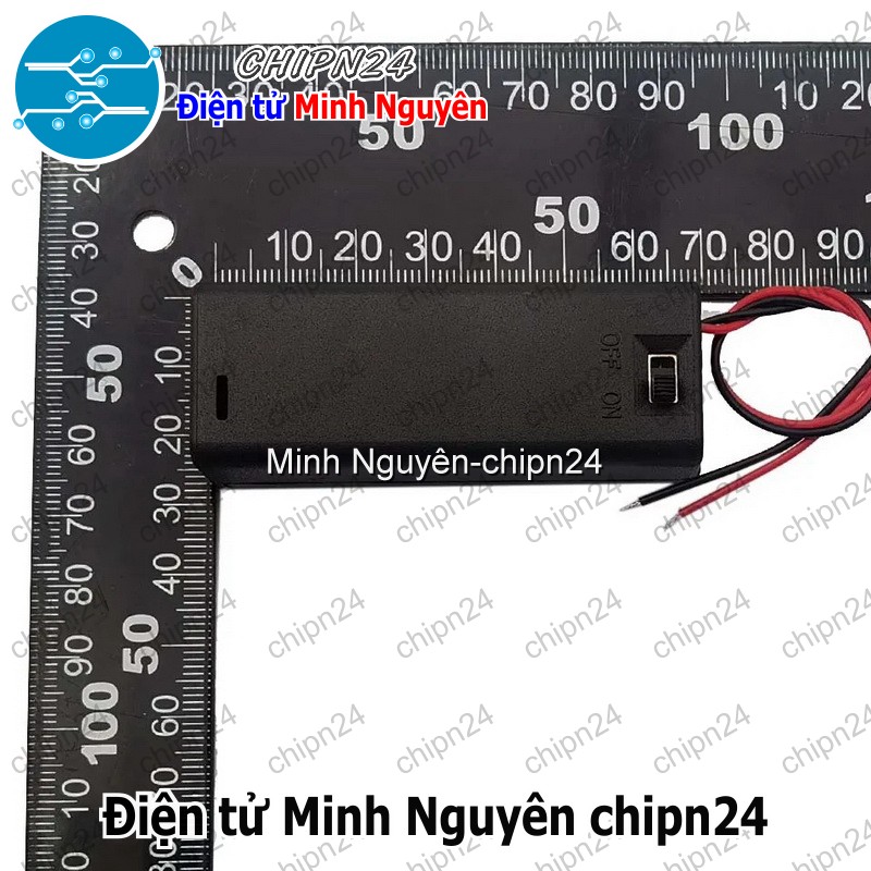 [2 cái] (C9) Hộp Đế pin 1 viên AA (có nắp, có công tắc) - HH002573