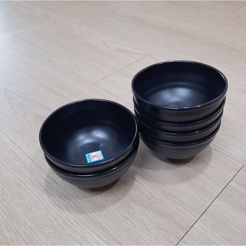 Chén Cơm Nhựa Melamine Đen Nhám