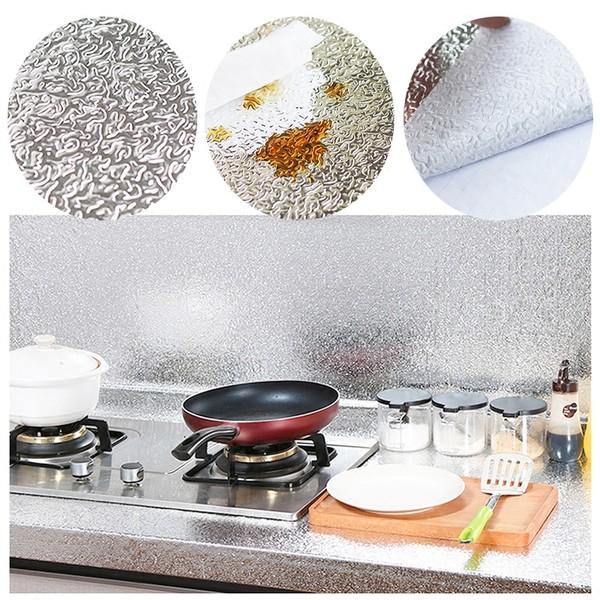 Cuộn 2 Mét Decal Giấy Dán Bếp Tráng Nhôm Cách Nhiệt