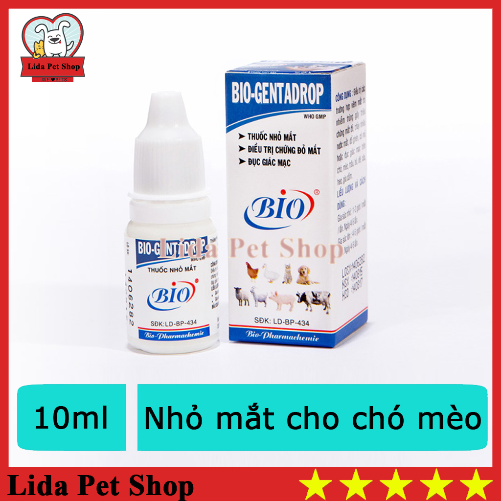 HN- Th uốc nhỏ mắt cho chó mèo Bio Gentadrop 10ml- Lida Pet Shop