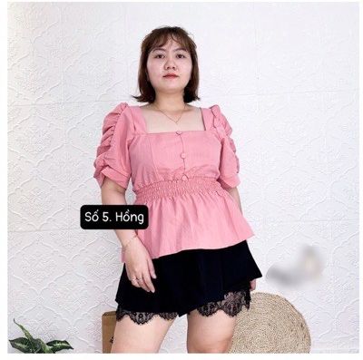 Áo Kiểu Bigsize áo peplum mặc Tết, đi chơi chất đủi không nhăn, màu đỏ, đen, vàng, trắng, hồng, cam, xanh