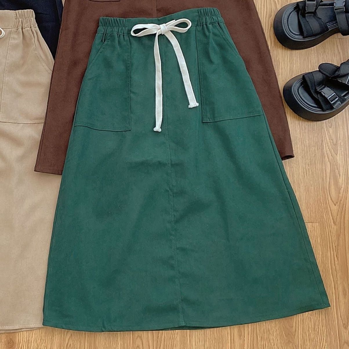 Chân váy nữ - chân váy kaki basic nhienhienvintage BV84