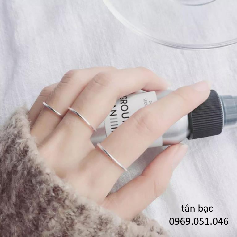 Nhẫn bạc, nhẫn nữ tròn trơn, kiểu dáng đơn giản dễ thương