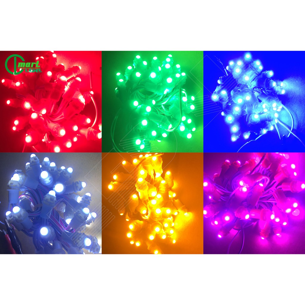 DÂY LED ĐÚC F5 ĐIỆN 12V ĐỦ CÁC MÀU (1 Bó 50 Led)