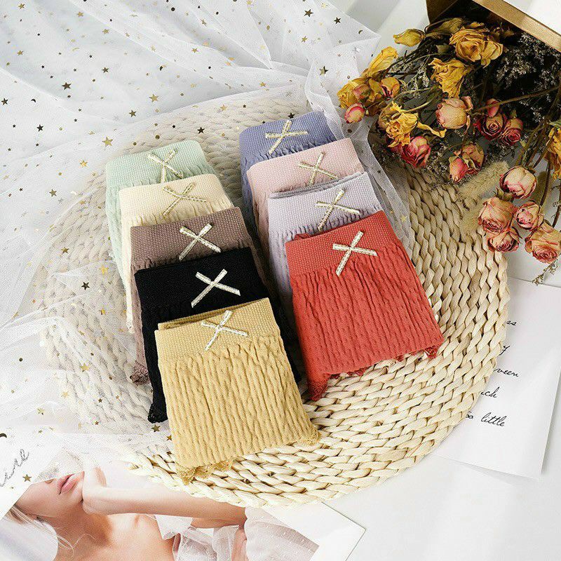 Quần Lót Nữ Cotton Nhăn Kháng Khuẩn Co Dãn 4 Chiều