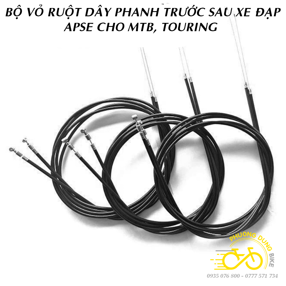 Bộ vỏ ruột dây phanh xe đạp APSE trước - sau