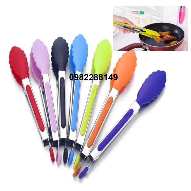 KẸP GẮP THỨC ĂN SILICON 21CM (MÀU NGẪU NHIÊN)