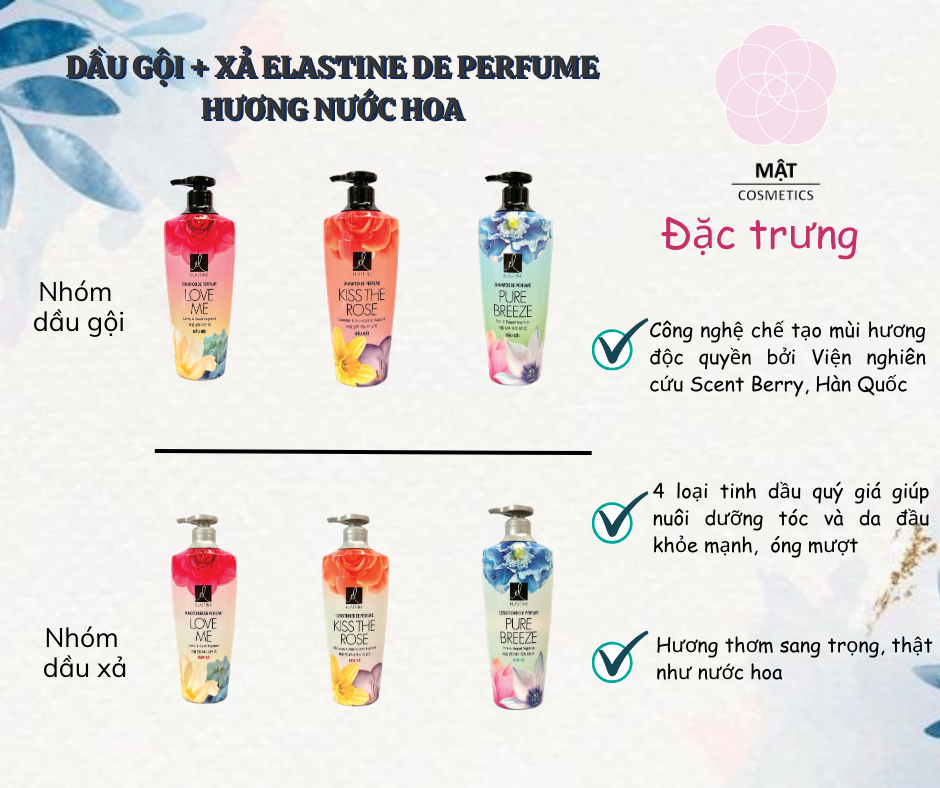 Kem xả nước hoa Elastine các mùi 600ml