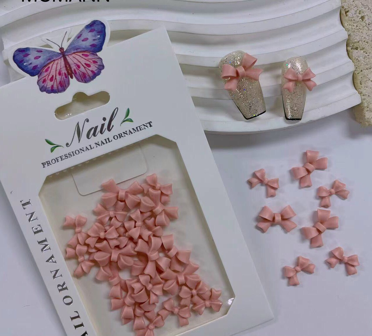 Phụ Kiện Trang Trí Móng, Charm Nơ Mix Size - Mini Nails