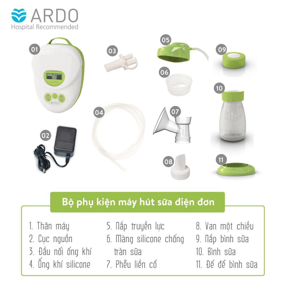 Máy hút sữa điện đơn Ardo Calypso Thụy Sĩ