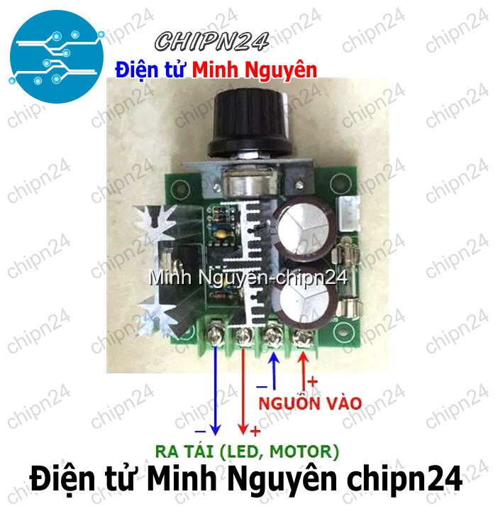 [1 cái] (Q100) Dimmer DC 10A 12V 24V 30V 36V - HH001625