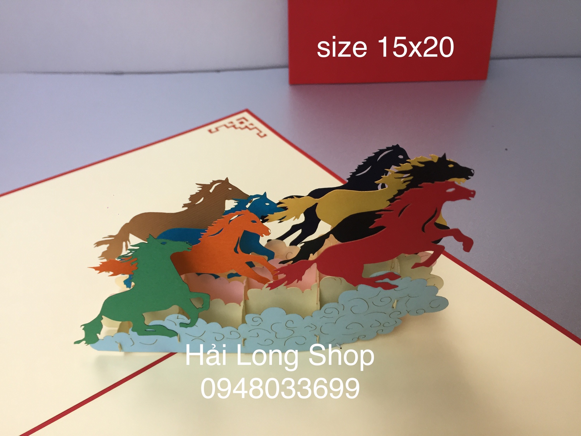 Bát Mã 2 - Horse - Thiệp 3D