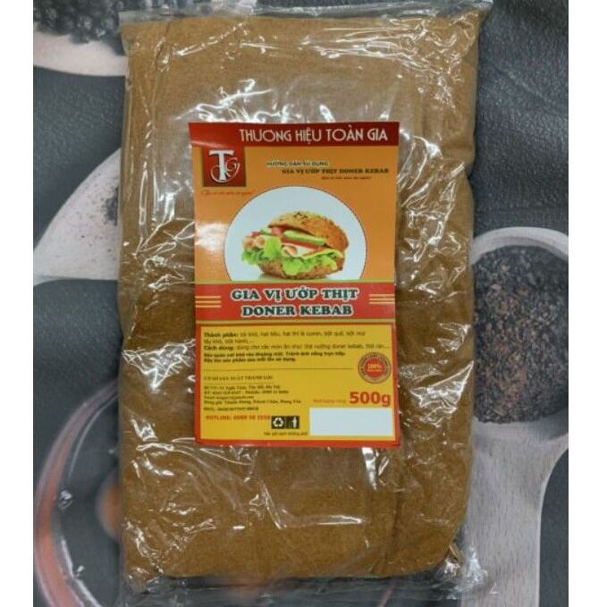 Gia vị ướp thịt doner kebab toàn gia 500g.