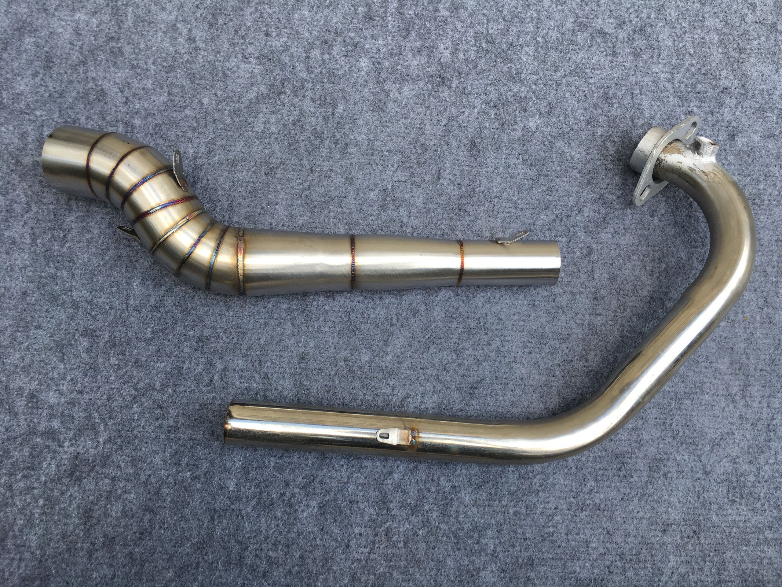 Cổ Pô 2 khúc from Stb dành cho Satria Fi Raider Fi Ex135 Ex150 Winner Sonic Chuẩn inox 304 , mối hàn rất đẹp