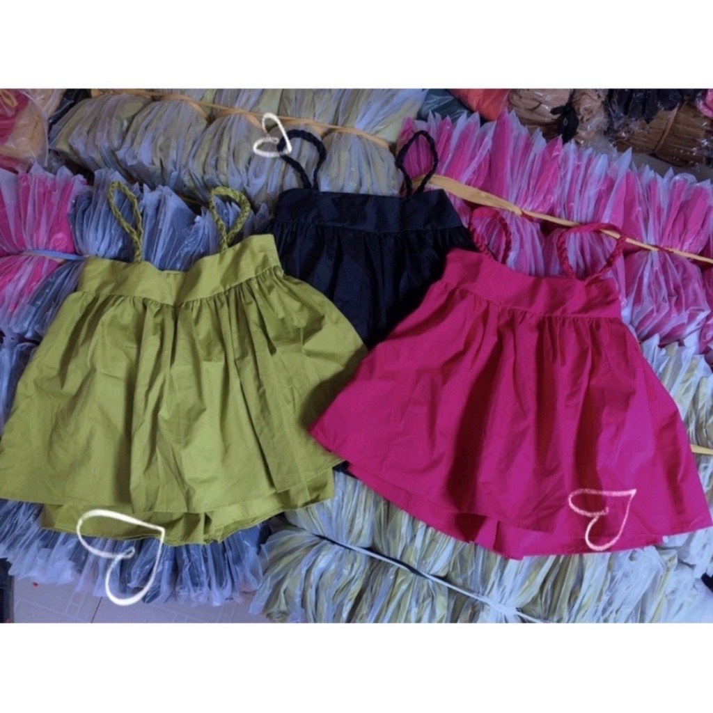 Set đồ nữ áo babydoll 2 dây kèm quần